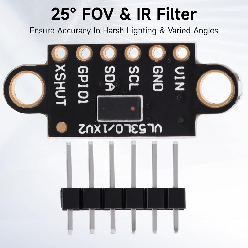MakerHawk 5 Pcs VL53L0X Lidar Sensor 2m Range High Precision Single-Point Distance Sensor Compact Lightweight ToF Module with I2C Interface for Arduino Raspberry Pi Robot IoT Projects Smart Homes GY-VL53L0XV2 - Image 3